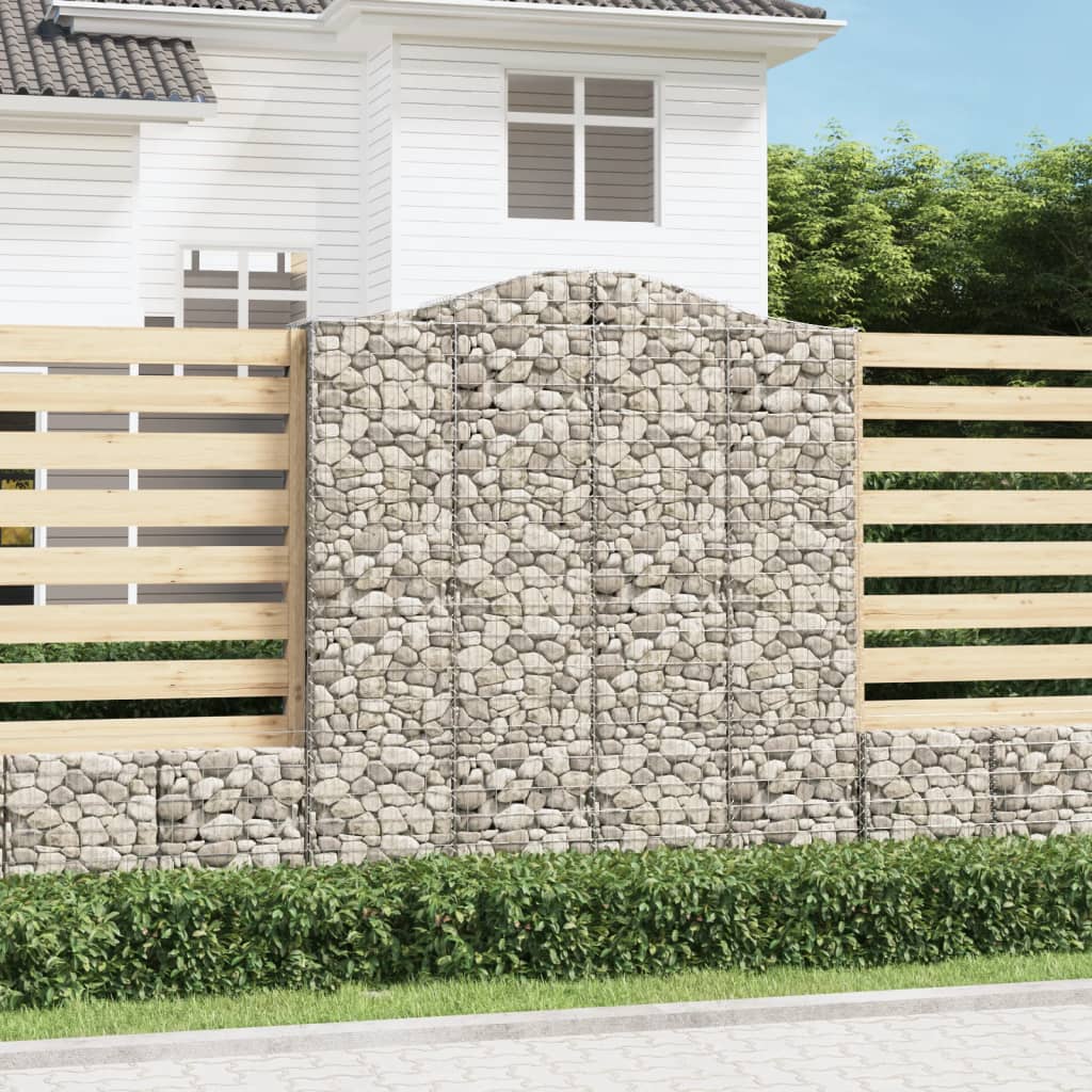 Gabionkurver buede 3 stk 200x30x220/240 cm galvanisert jern vidaXL