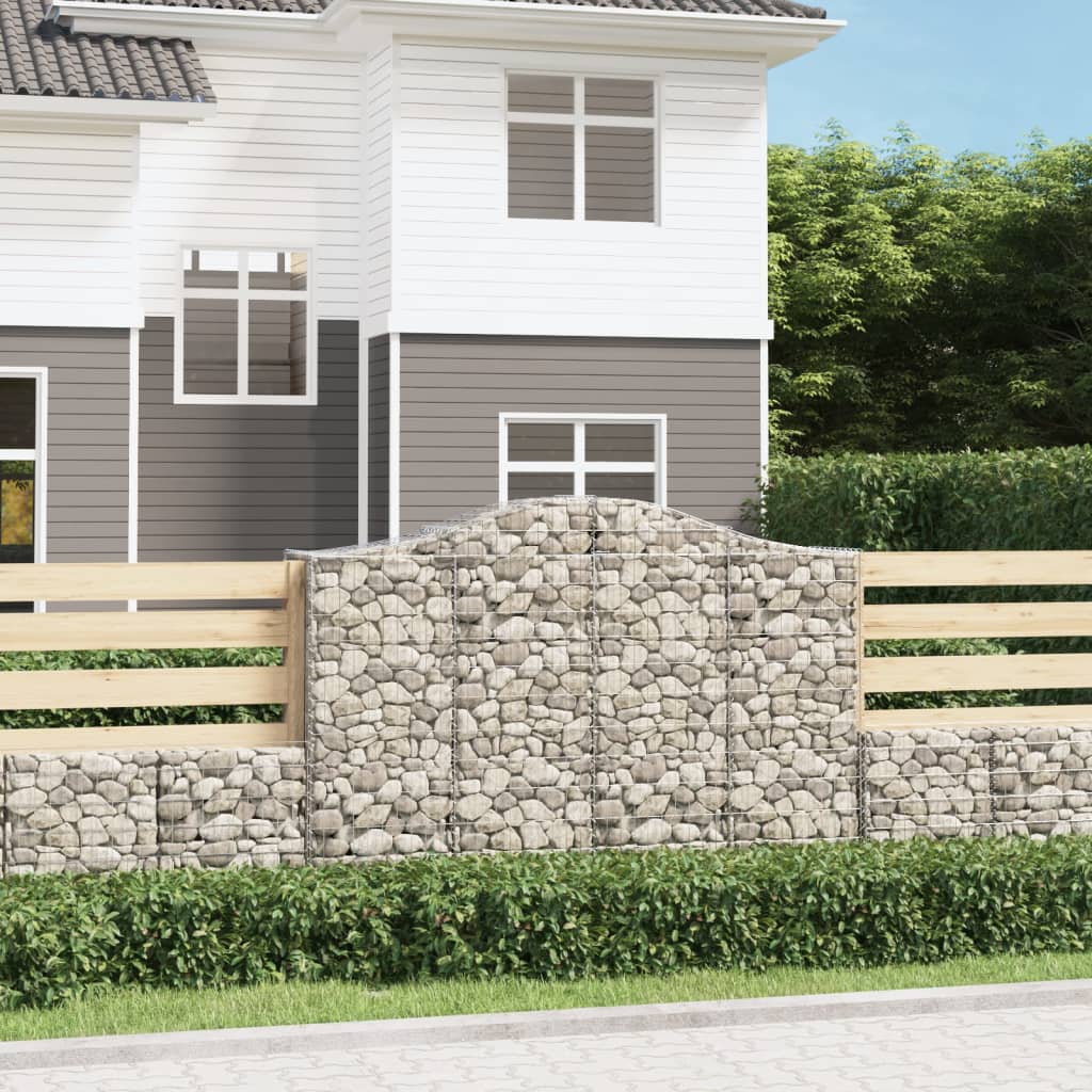 Gabionkurver buede 18 stk 200x50x140/160 cm galvanisert jern