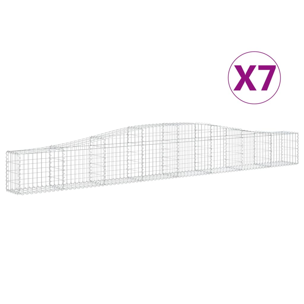 Gabionkurver buede 7 stk 400x30x40/60 cm galvanisert jern
