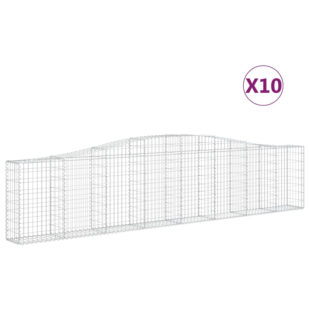 Gabionkurver buede 10 stk 400x30x80/100 cm galvanisert jern