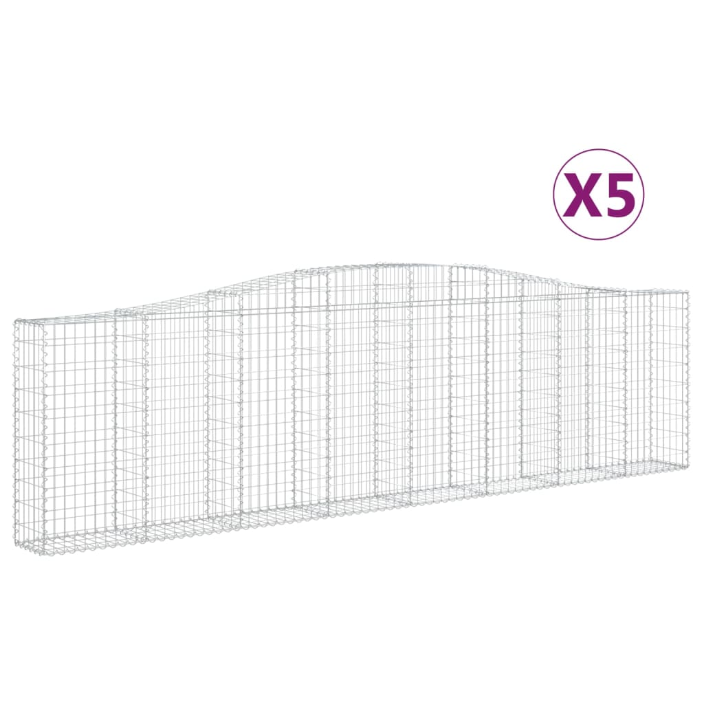 Gabionkurver buede 5 stk 400x30x100/120 cm galvanisert jern