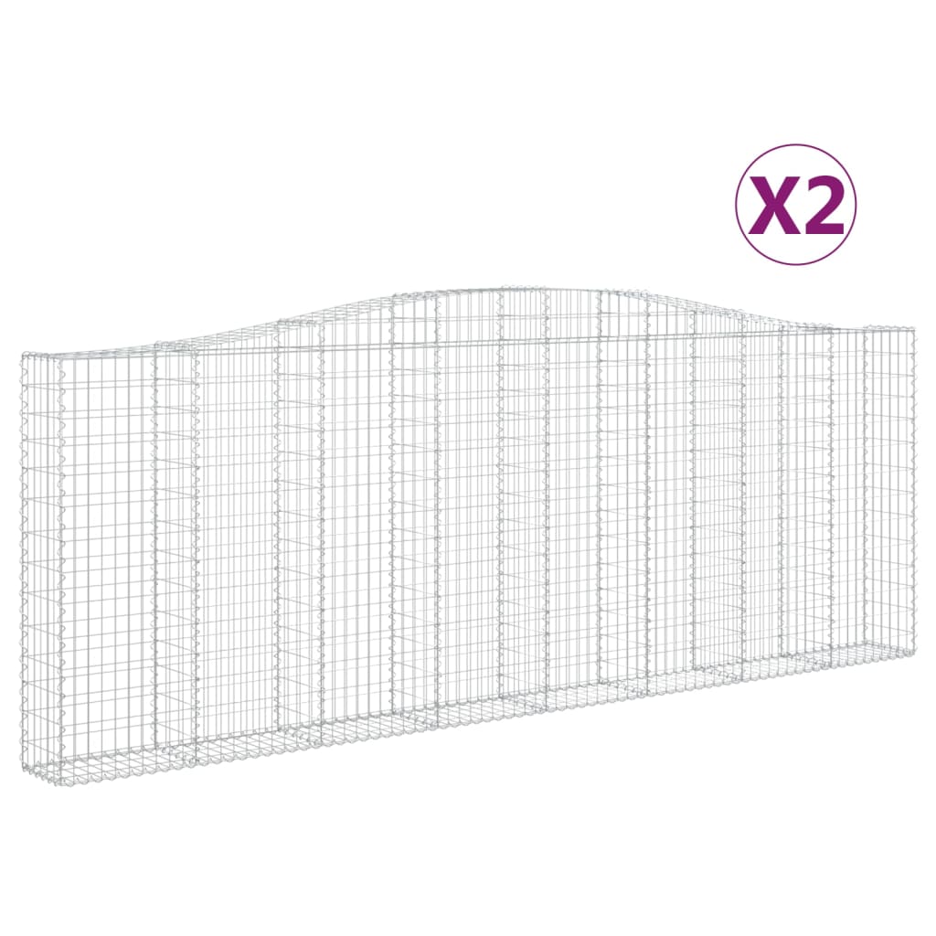 Gabionkurver buede 2 stk 400x30x140/160 cm galvanisert jern