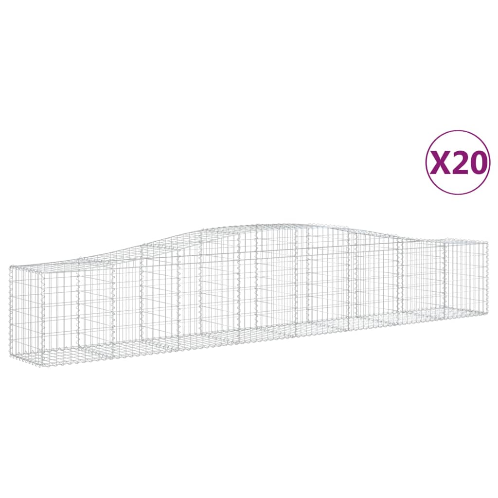 Gabionkurver buede 20 stk 400x50x60/80 cm galvanisert jern