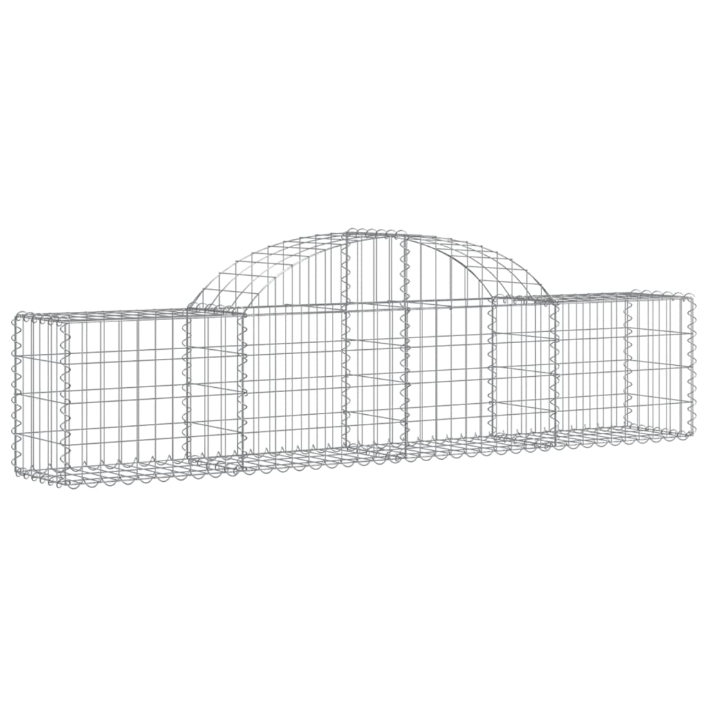 Gabionkurver buede 12 stk 200x30x40/60 cm galvanisert jern