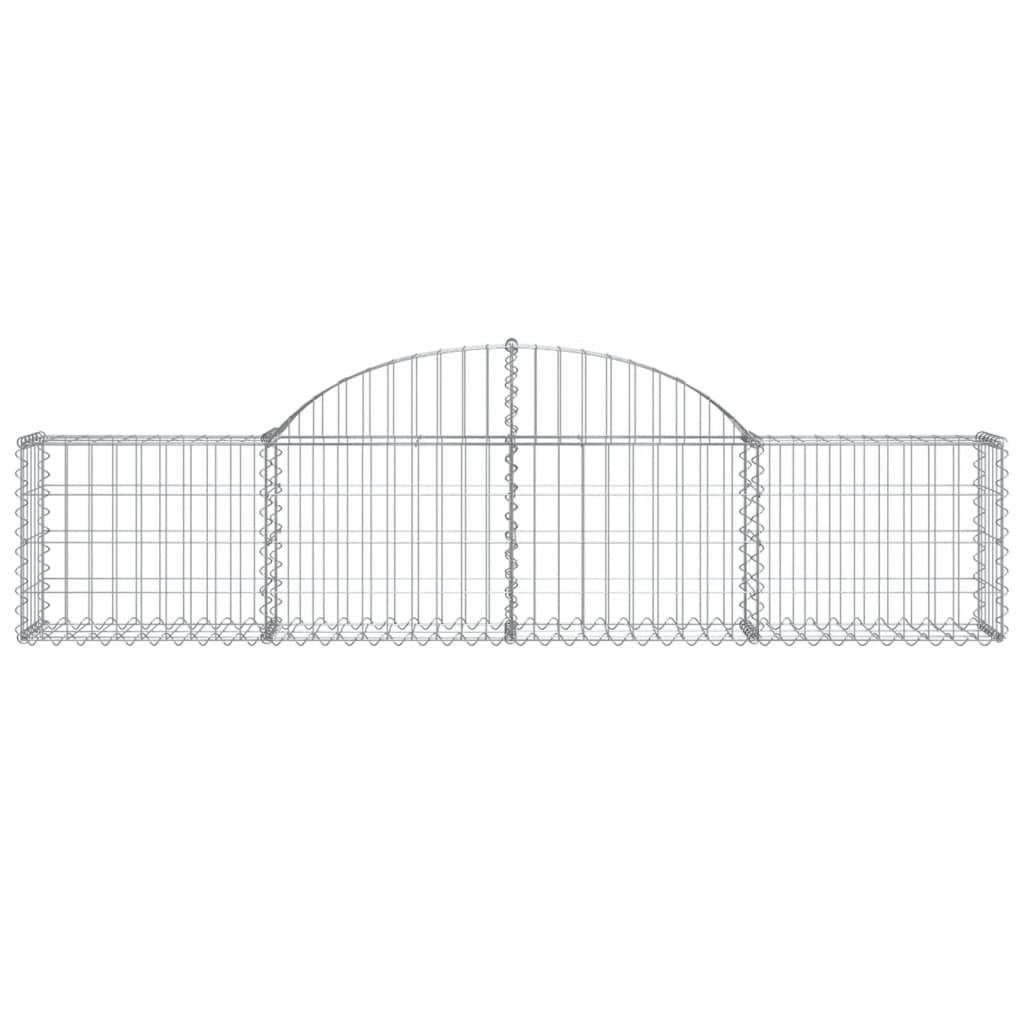 Gabionkurver buede 15 stk 200x30x40/60 cm galvanisert jern