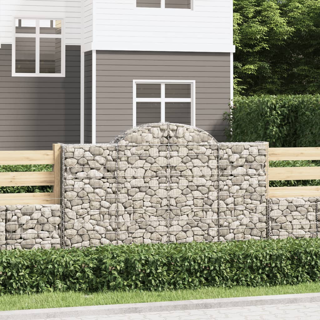 Gabionkurver buede 8 stk 200x30x120/140 cm galvanisert jern