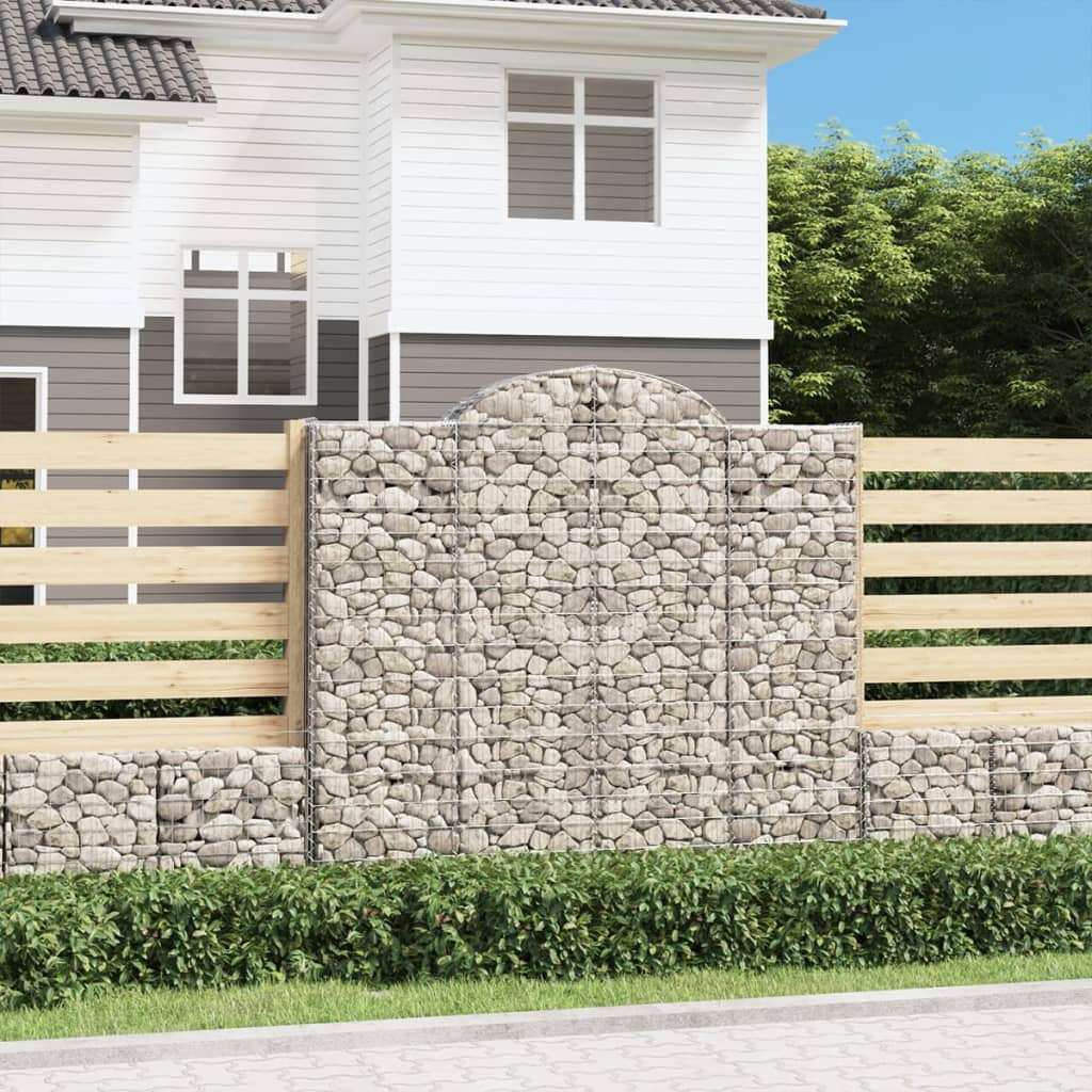 Gabionkurver buede 2 stk 200x30x180/200 cm galvanisert jern