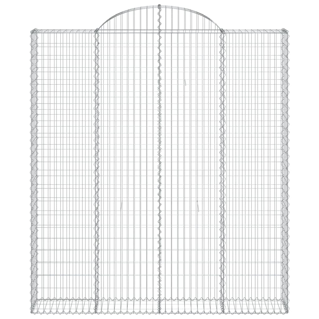 Gabionkurver buede 4 stk 200x30x220/240 cm galvanisert jern