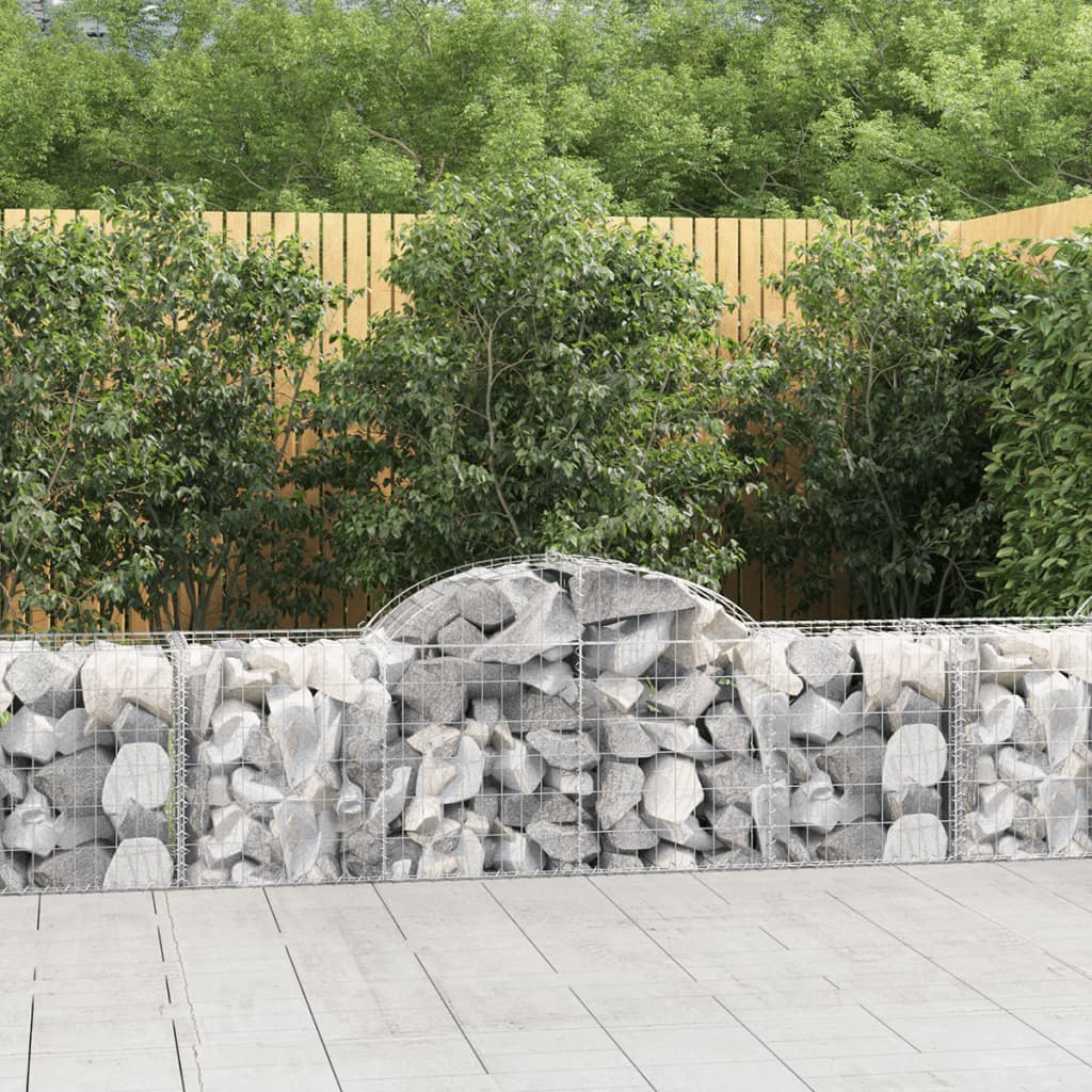 Gabionkurver buede 40 stk 200x50x60/80 cm galvanisert jern