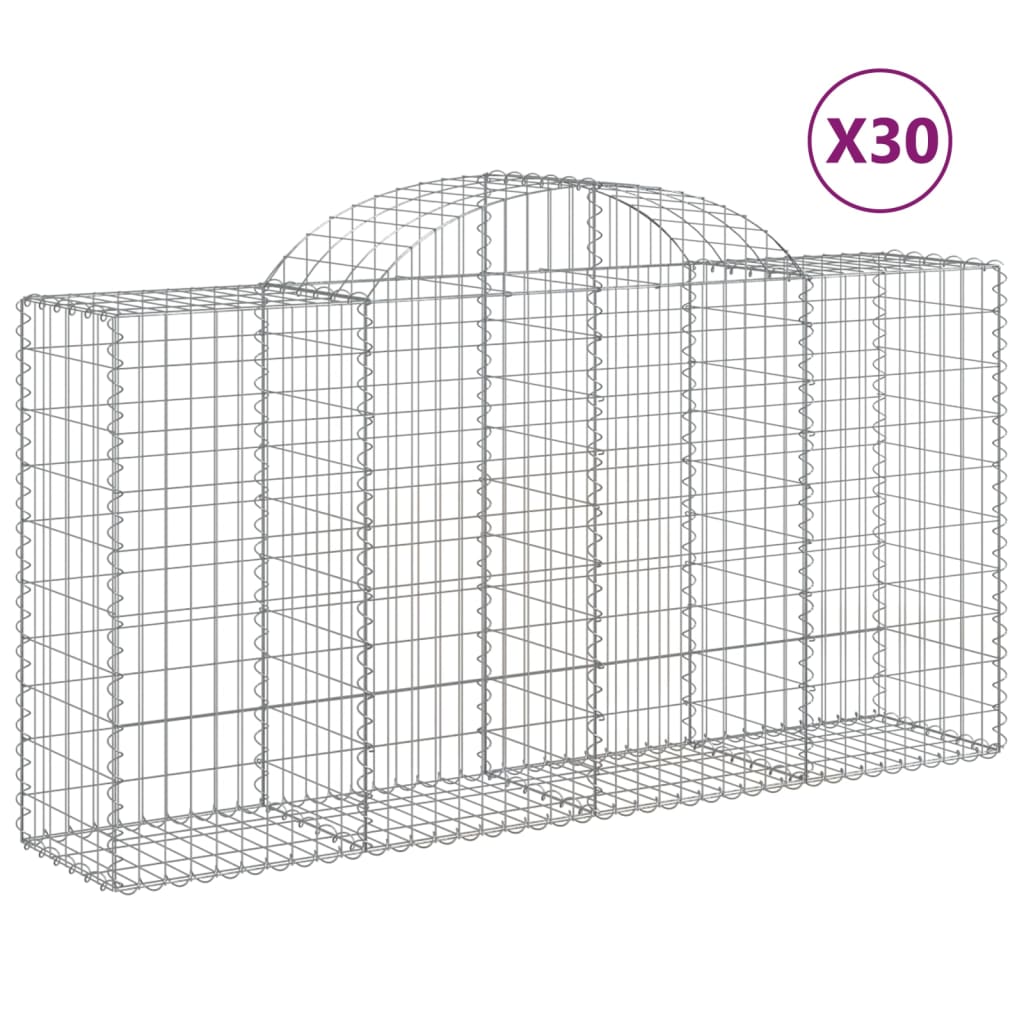 Gabionkurver buede 30 stk 200x50x100/120 cm galvanisert jern