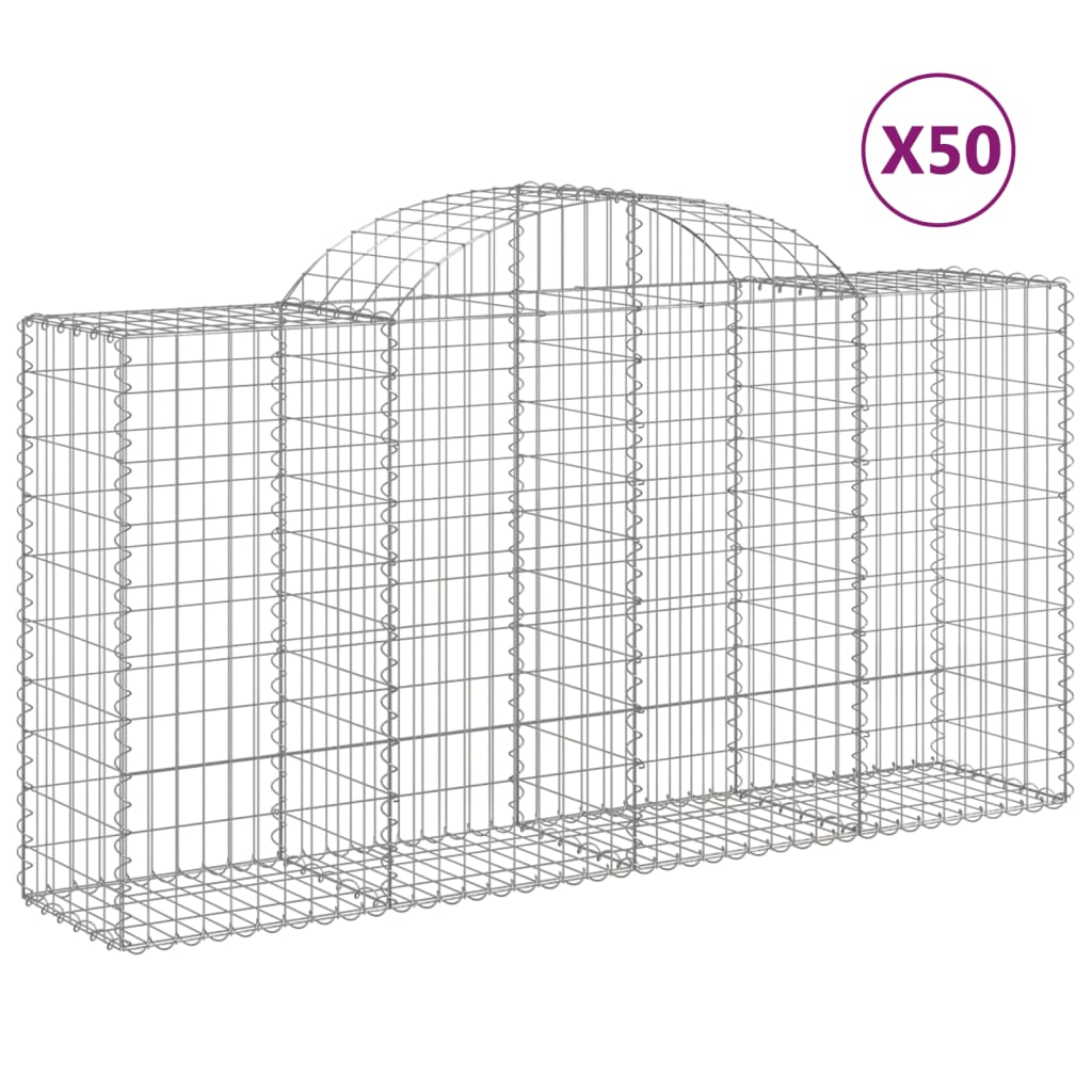 Gabionkurver buede 50 stk 200x50x100/120 cm galvanisert jern