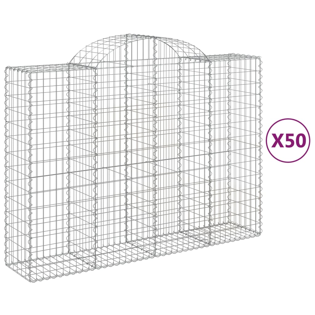 Gabionkurver buede 50 stk 200x50x140/160 cm galvanisert jern