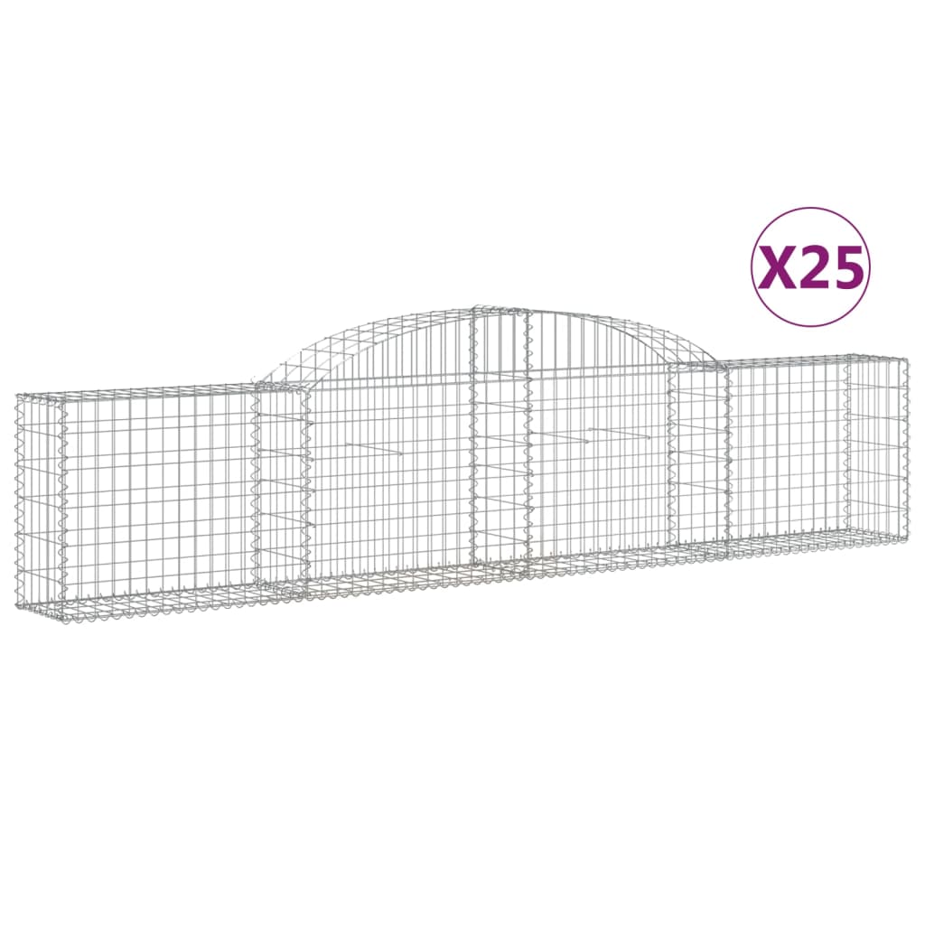 Gabionkurver buede 25 stk 300x30x60/80 cm galvanisert jern