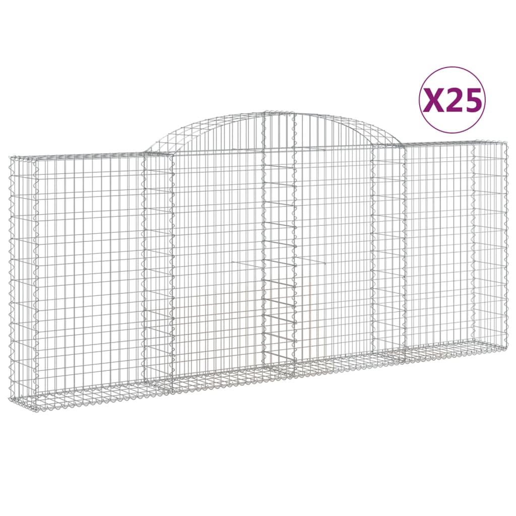 Gabionkurver buede 25 stk 300x30x120/140 cm galvanisert jern