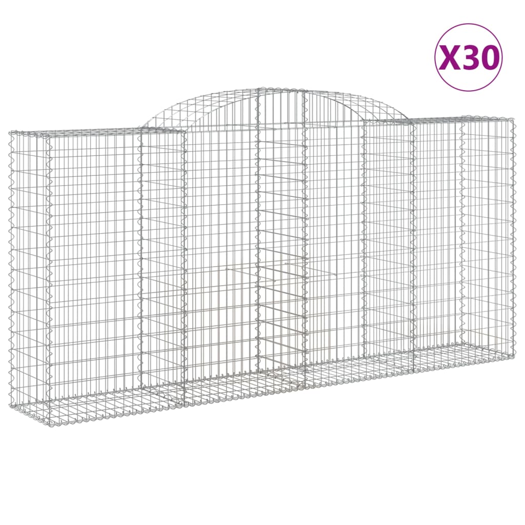 Gabionkurver buede 30 stk 300x50x140/160 cm galvanisert jern