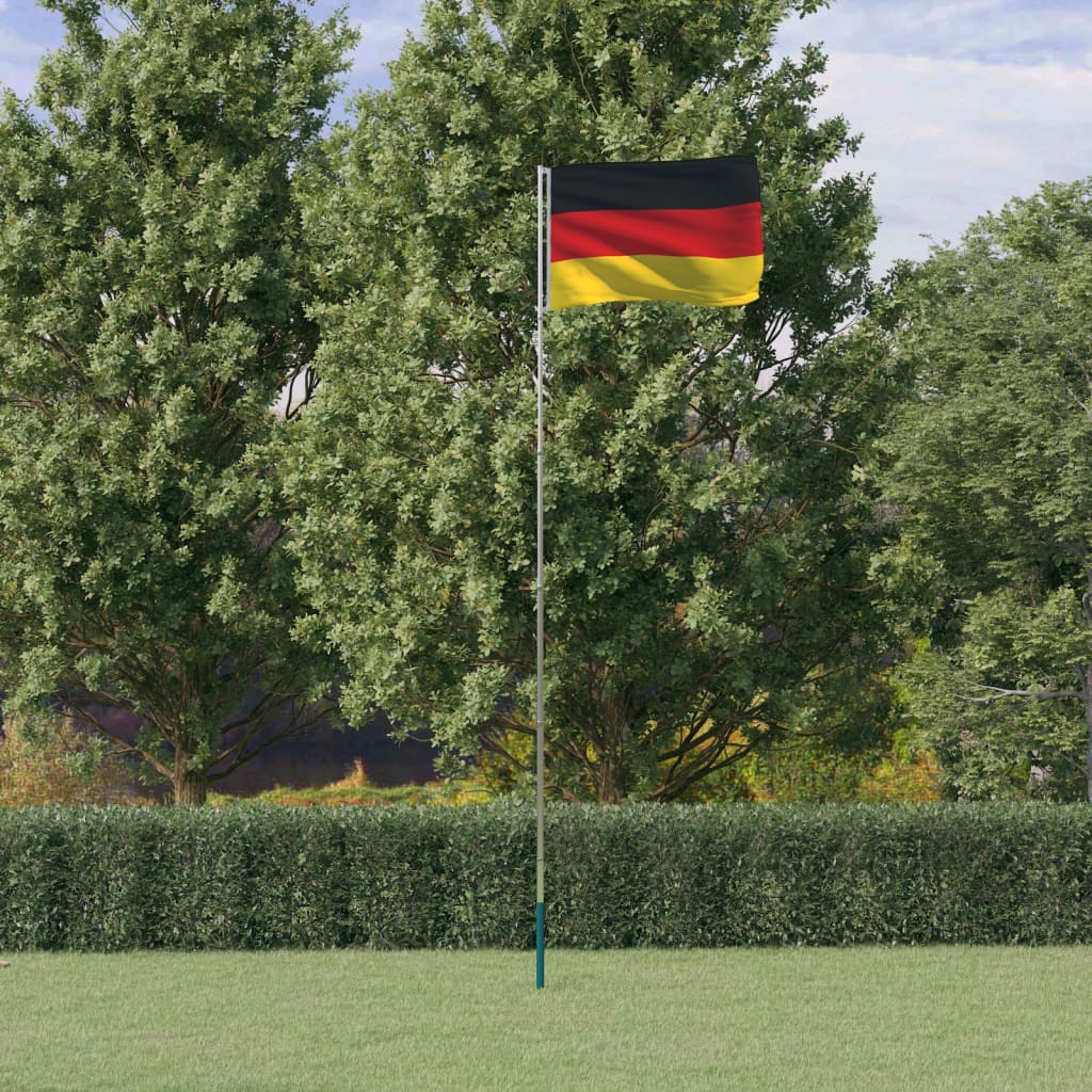 Tysk flagg og stang 5,5 m aluminium