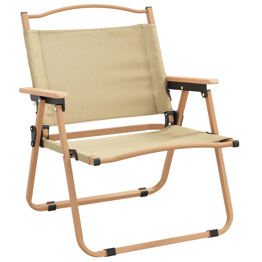 Campingstoler 2 stk beige 54x43x59 cm oxfordstoff