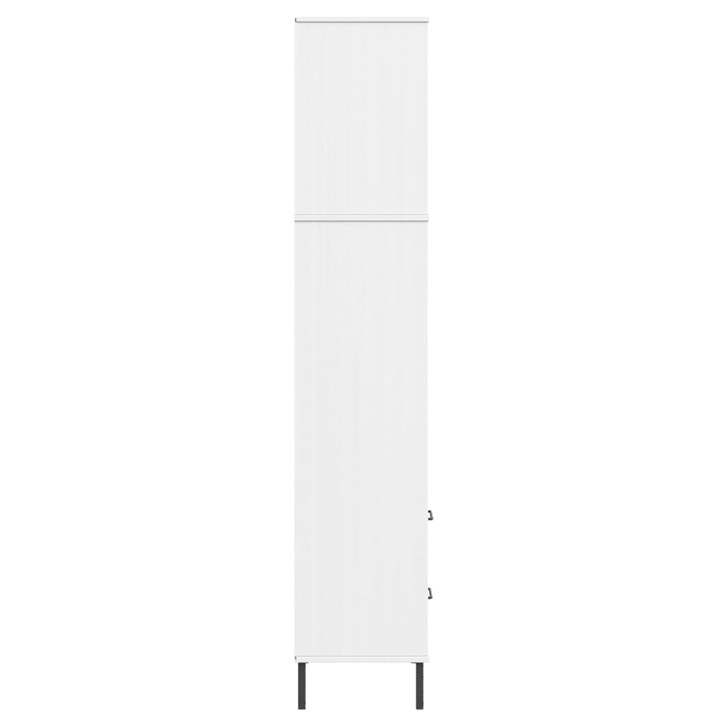 Bokhylle med 2 skuffer hvit 60x35x180 cm heltre OSLO