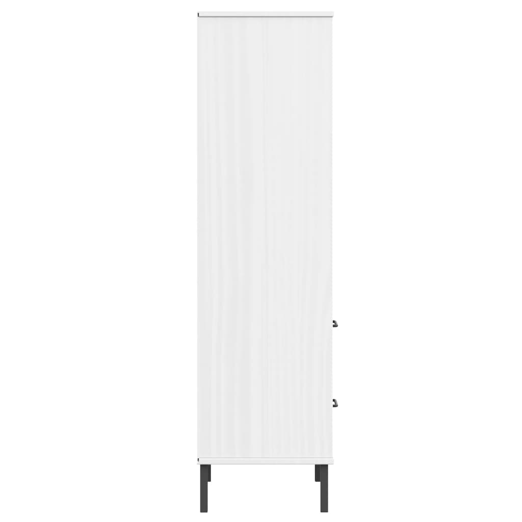 Bokhylle med 2 skuffer hvit 60x35x128,5 cm heltre OSLO