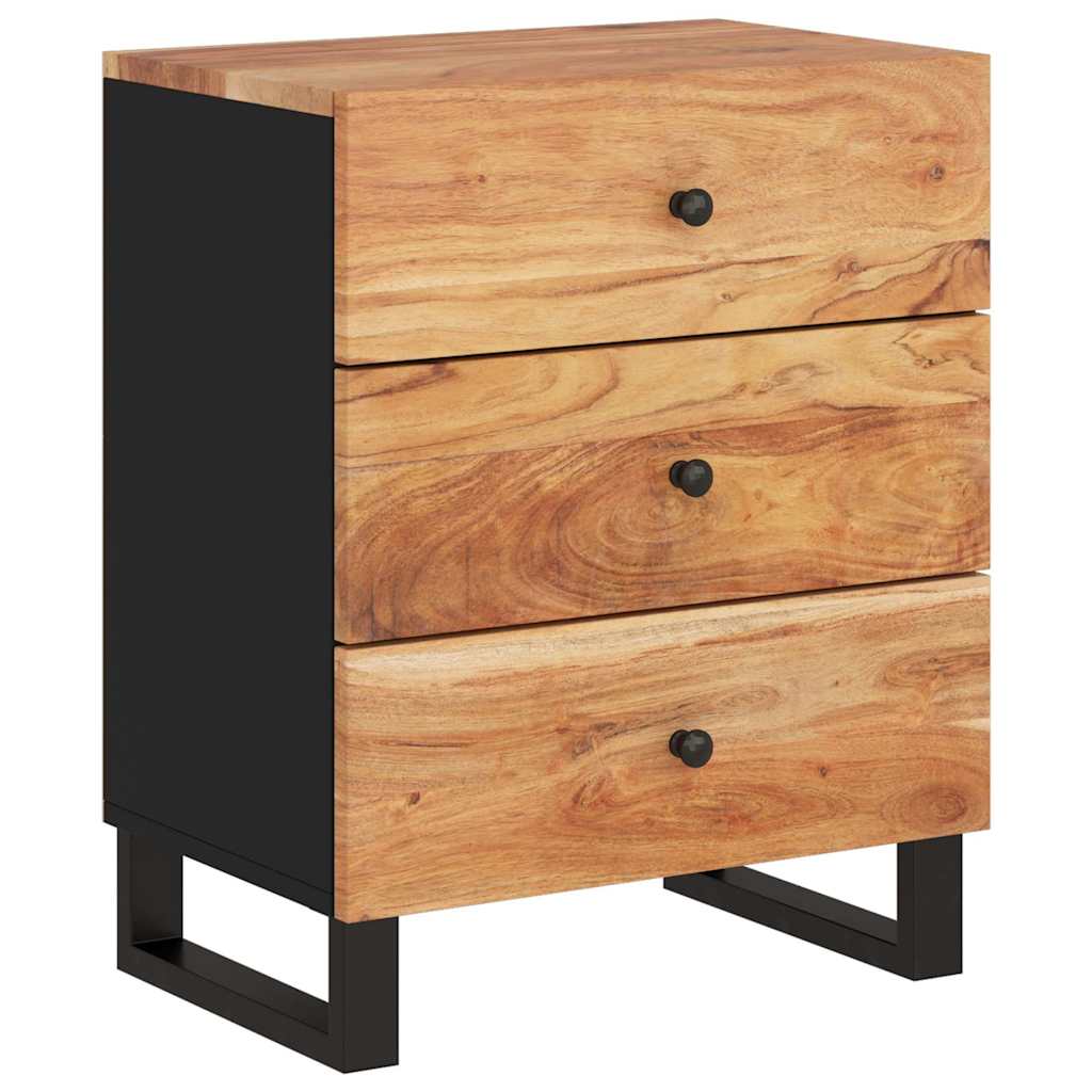 Nattbord 50x33x62 cm heltre akasie og konstruert tre