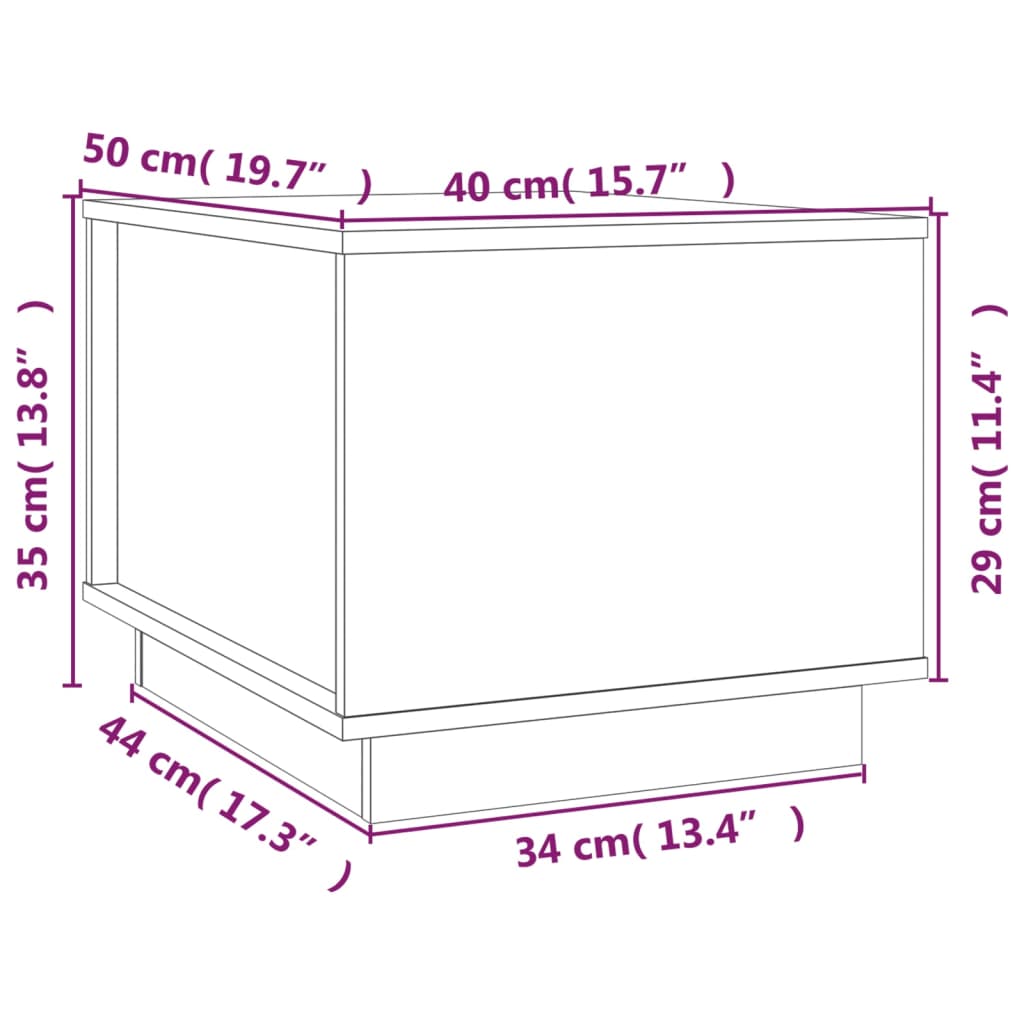Salongbord 40x50x35 cm heltre furu