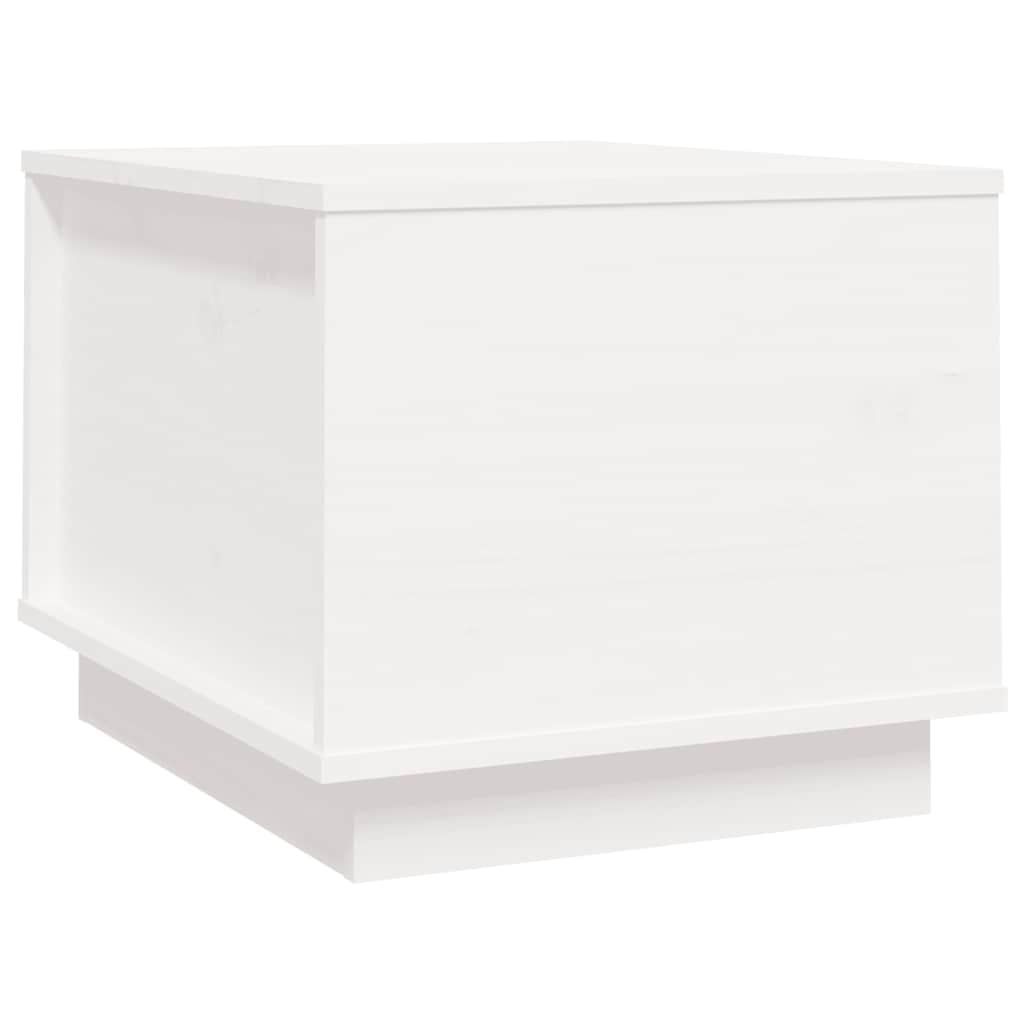 Salongbord hvit 40x50x35 cm heltre furu