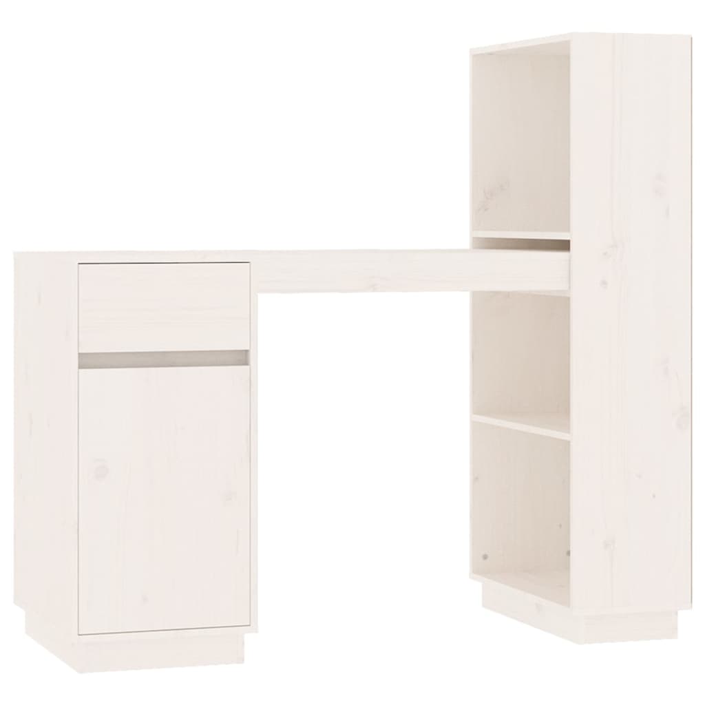 Skrivebord hvit 110x53x117 cm heltre furu