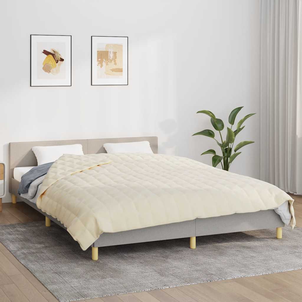 Vektdyne kremhvit 200x225 cm 9 kg stoff vidaXL
