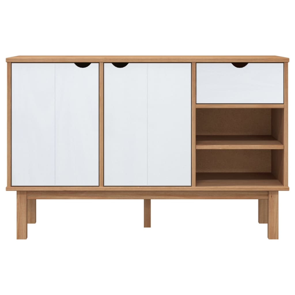 Skjenk OTTA brun og hvit 114x43x73,5 cm heltre furu