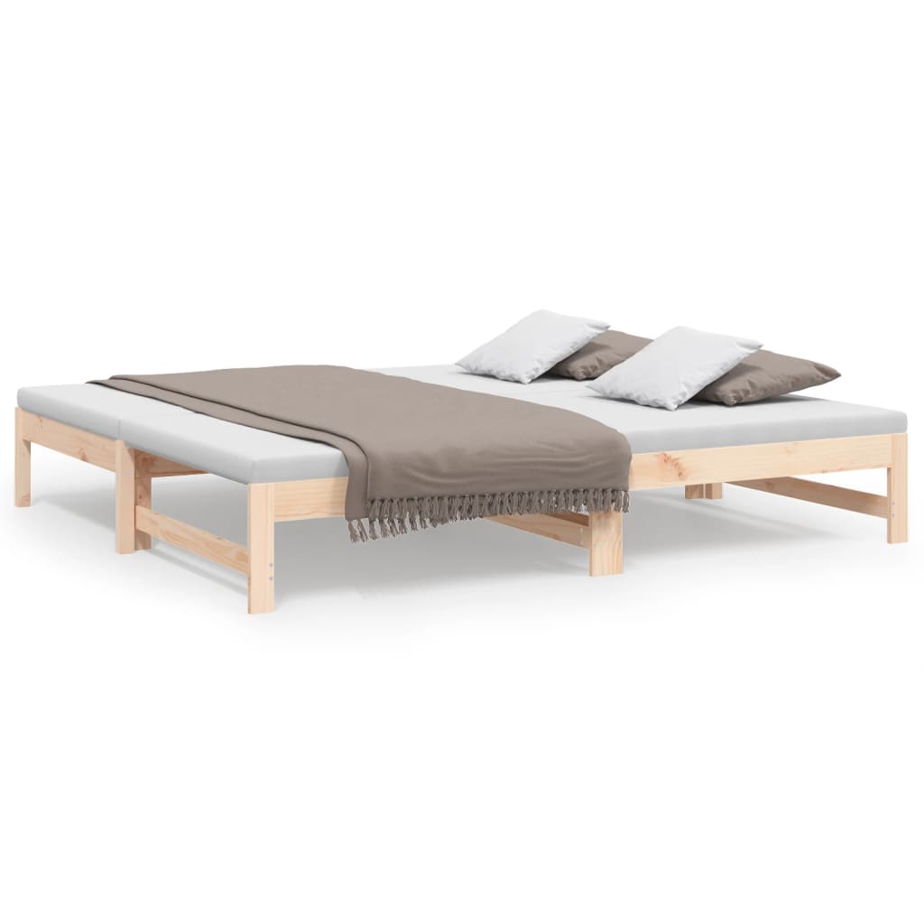 Uttrekkbar dagseng 2x(75x190) cm heltre furu