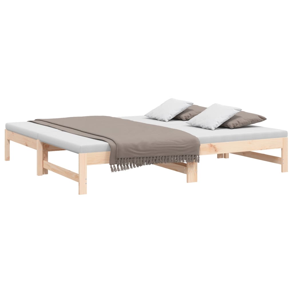 Uttrekkbar dagseng 2x(75x190) cm heltre furu