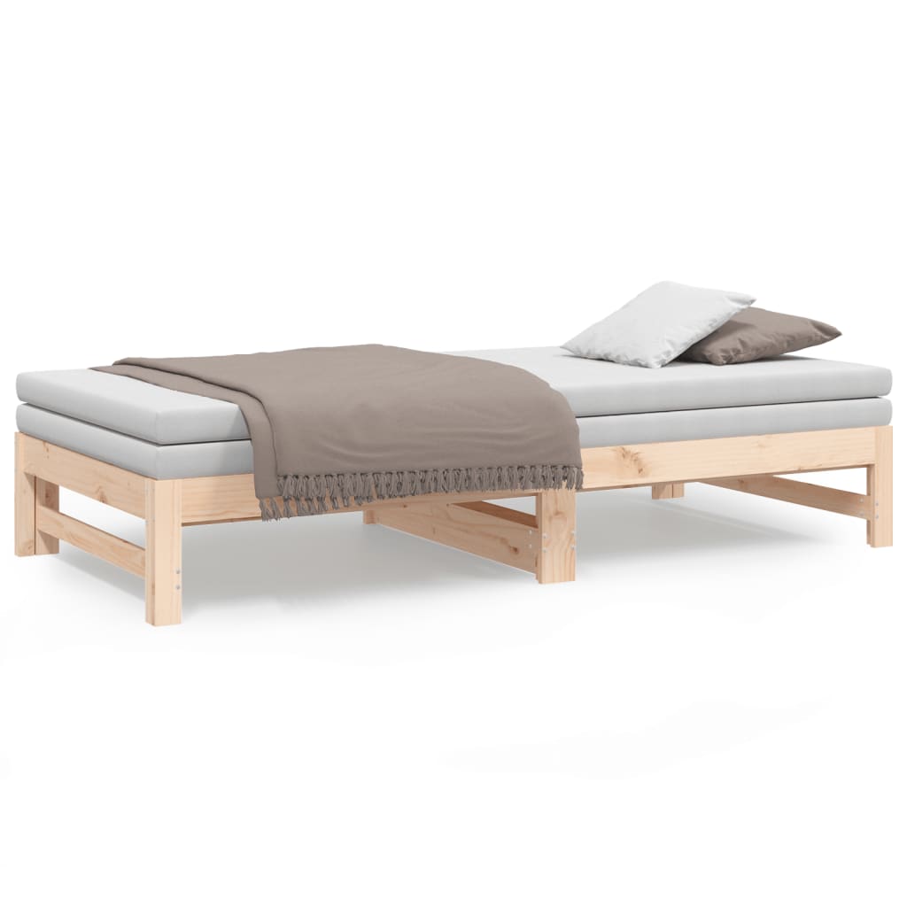 Uttrekkbar dagseng 2x(75x190) cm heltre furu