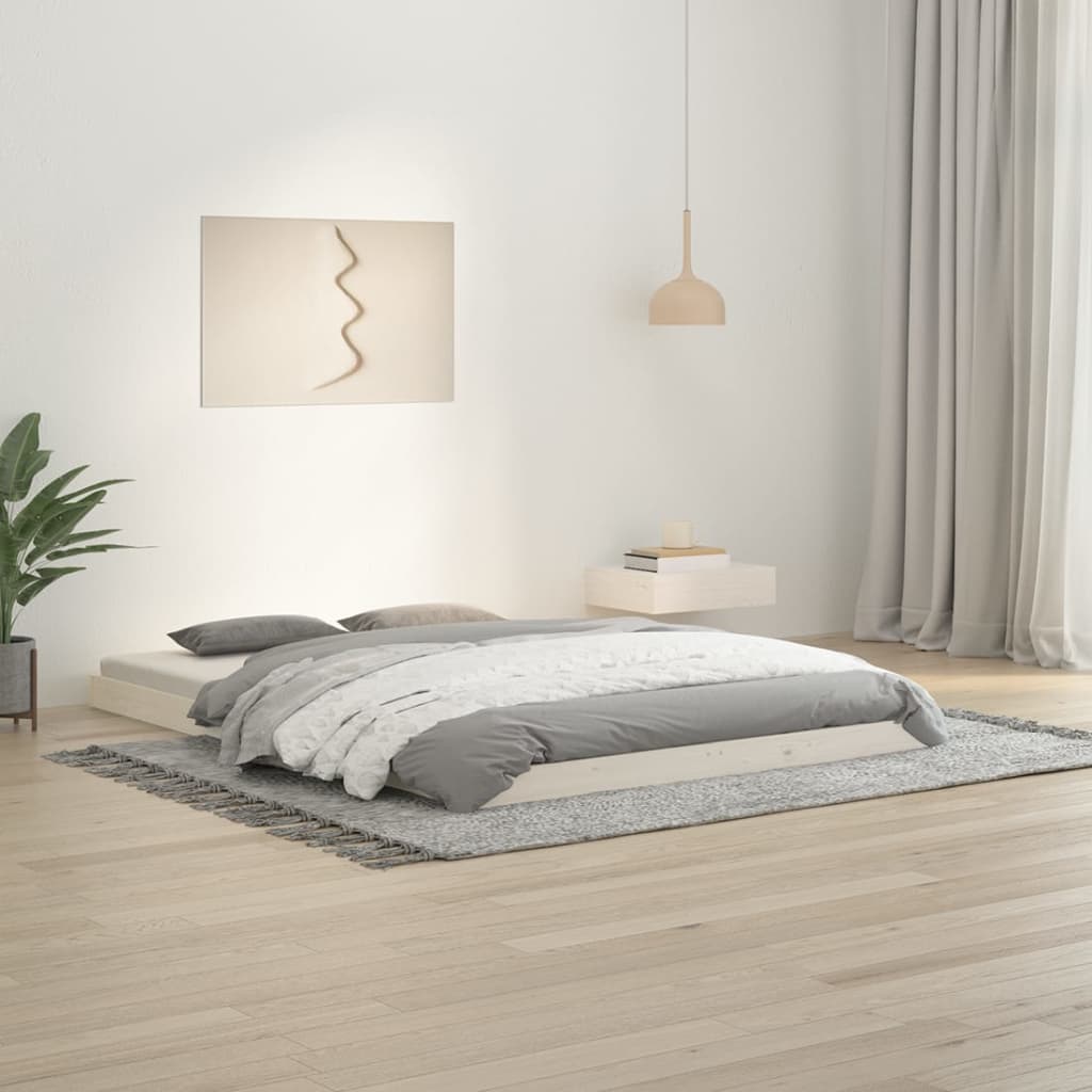 Sengeramme hvit 135x190 cm Double heltre furu
