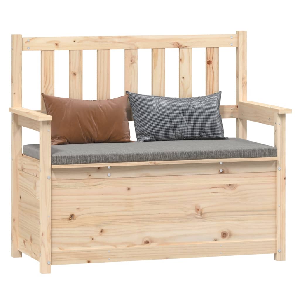 Benk kunstskinn 112,5x51,5x96,5 cm heltre furu