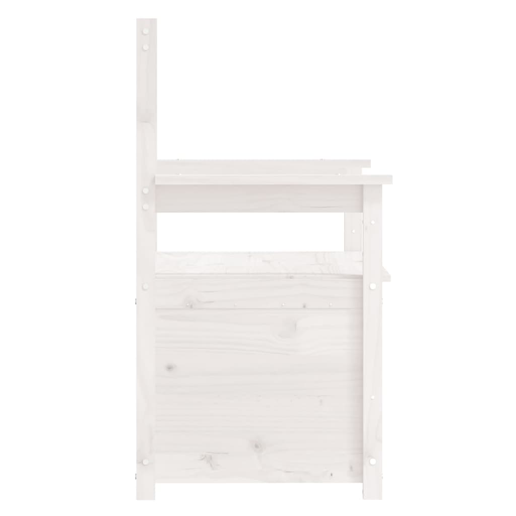 Benk hvit 112,5x51,5x96,5 cm heltre furu