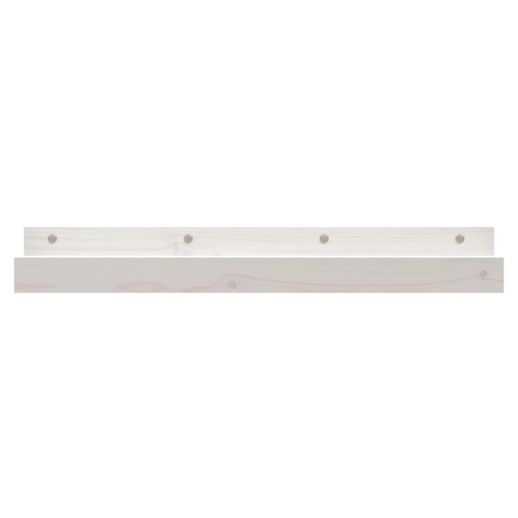 Vegghyller 2 stk hvit 80x12x9 cm heltre furu