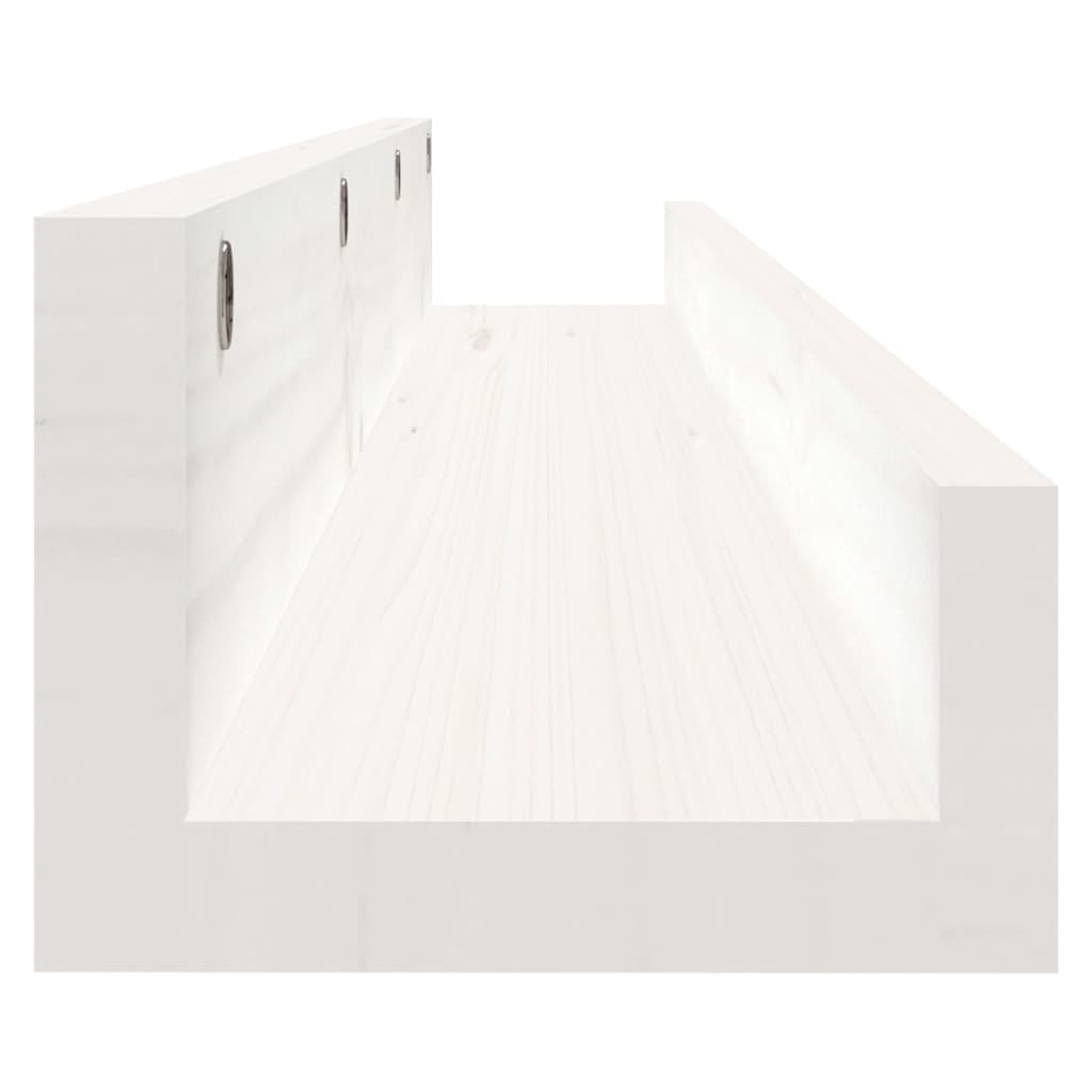 Vegghyller 2 stk hvit 80x12x9 cm heltre furu