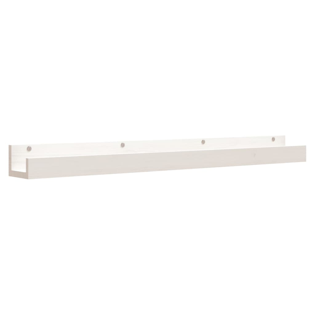 Vegghyller 2 stk hvit 110x12x9 cm heltre furu