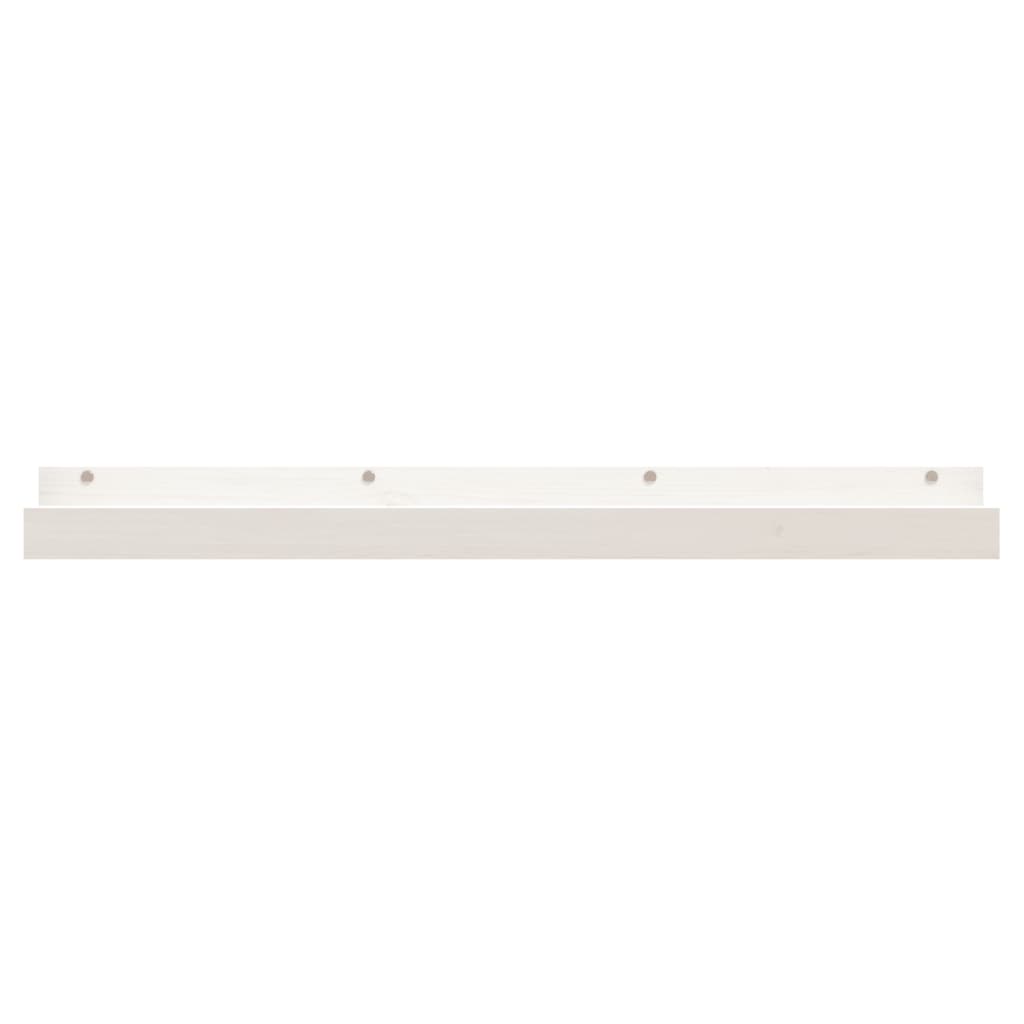 Vegghyller 2 stk hvit 110x12x9 cm heltre furu