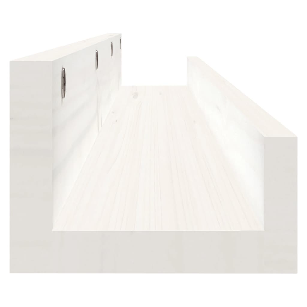 Vegghyller 2 stk hvit 110x12x9 cm heltre furu