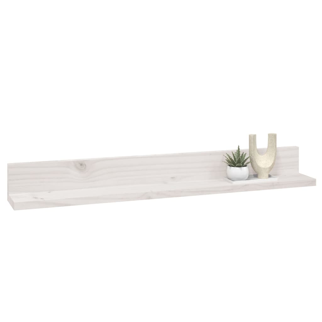 Vegghyller 2 stk hvit 80x11x9 cm heltre furu