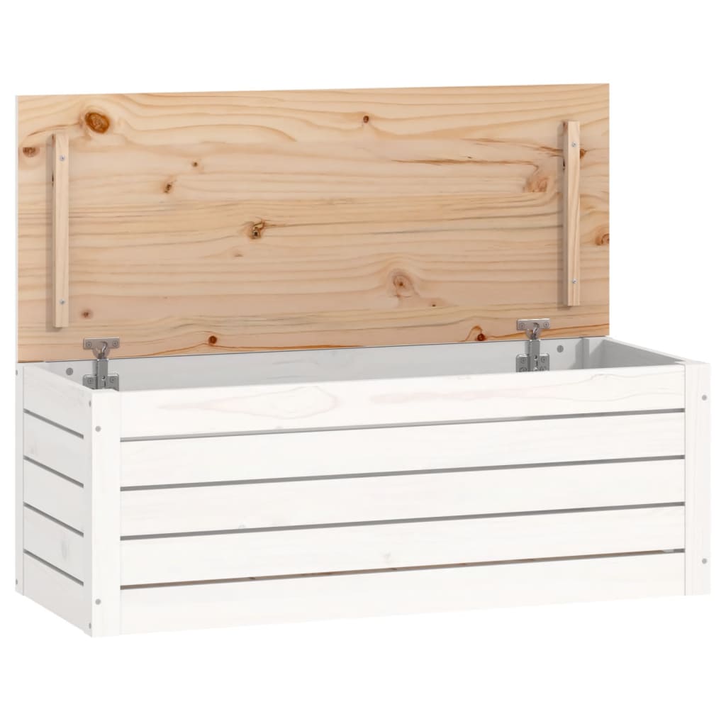 Putekasse hvit 89x36,5x33 cm heltre furu