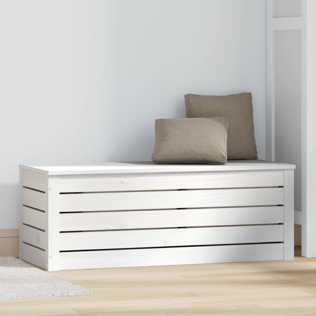 Putekasse hvit 89x36,5x33 cm heltre furu