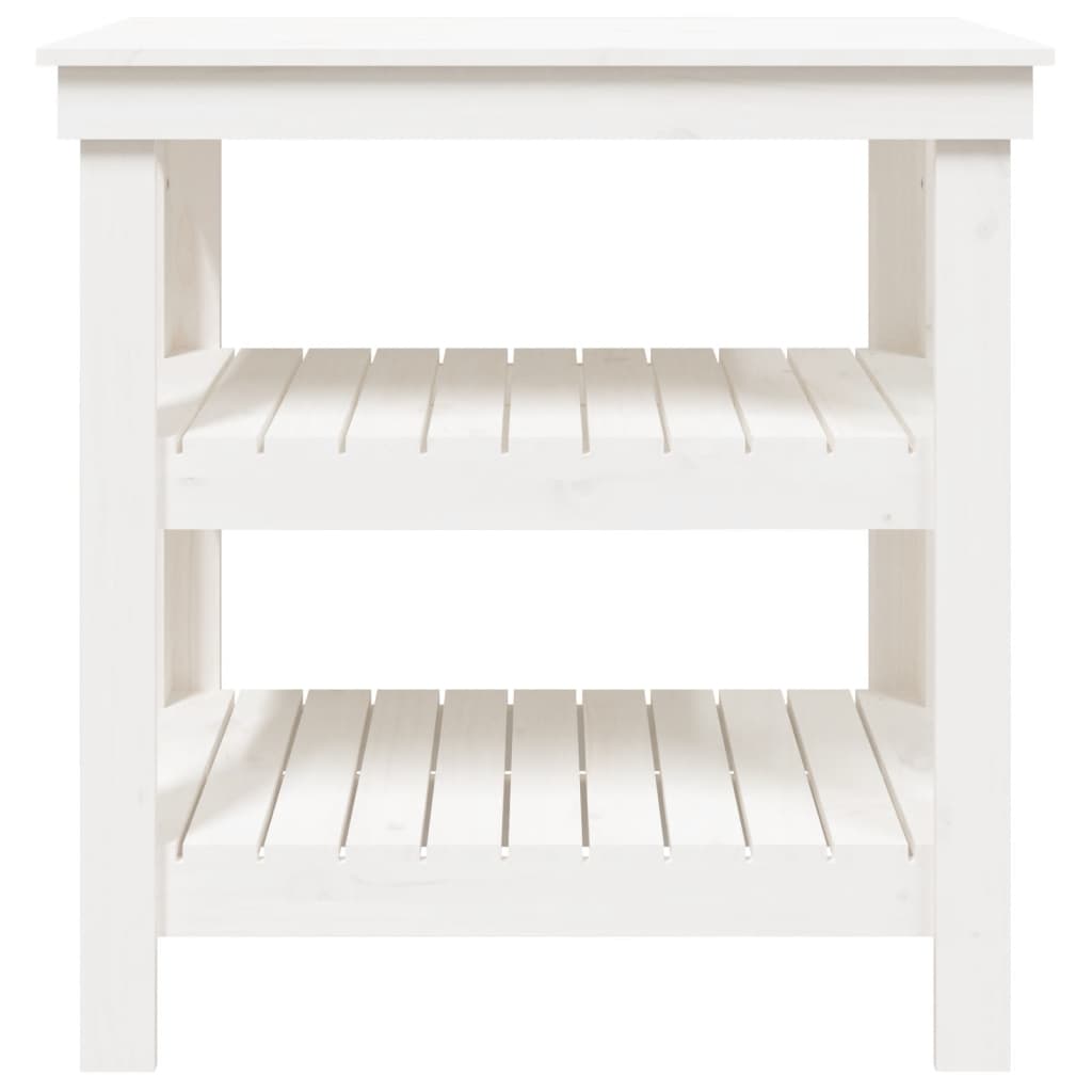 Arbeidsbenk hvit 78,5x50x80 cm heltre furu