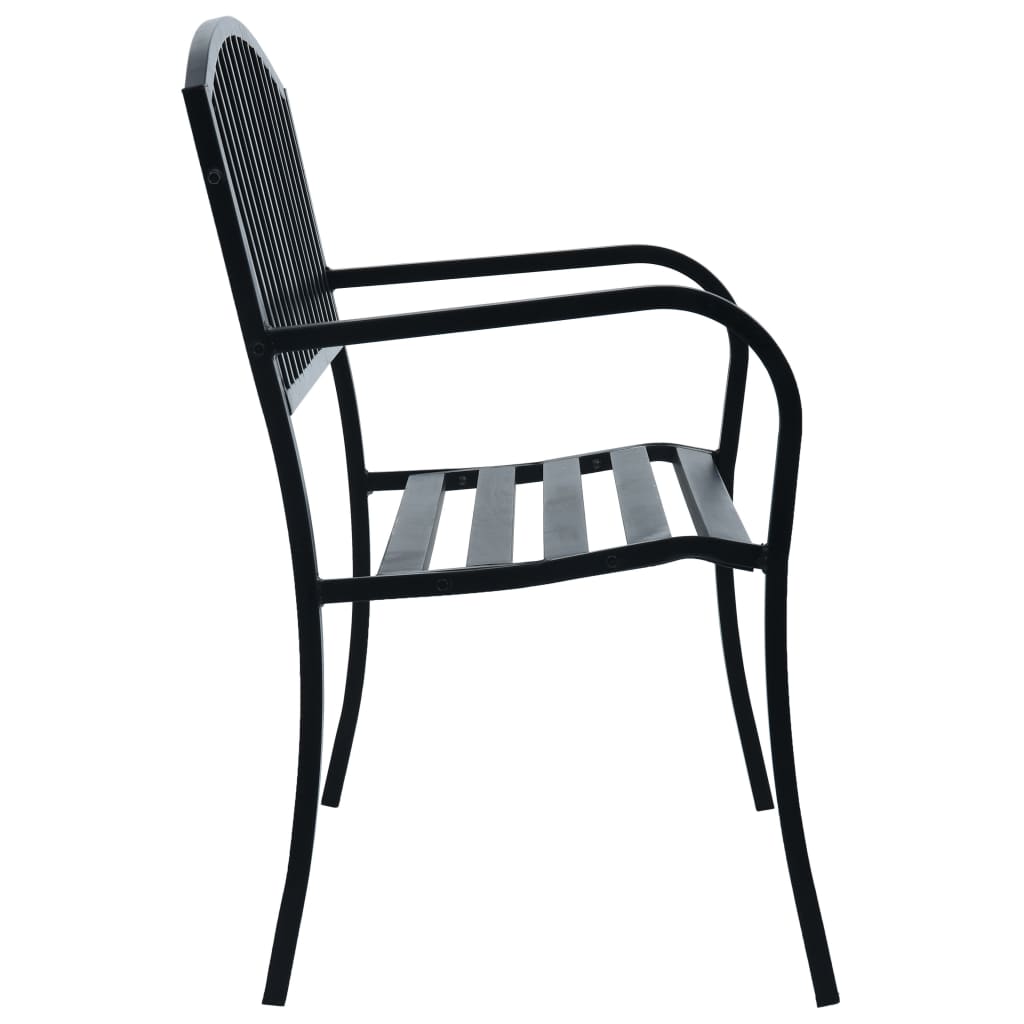 Hagebenk svart 120 cm stål vidaXL