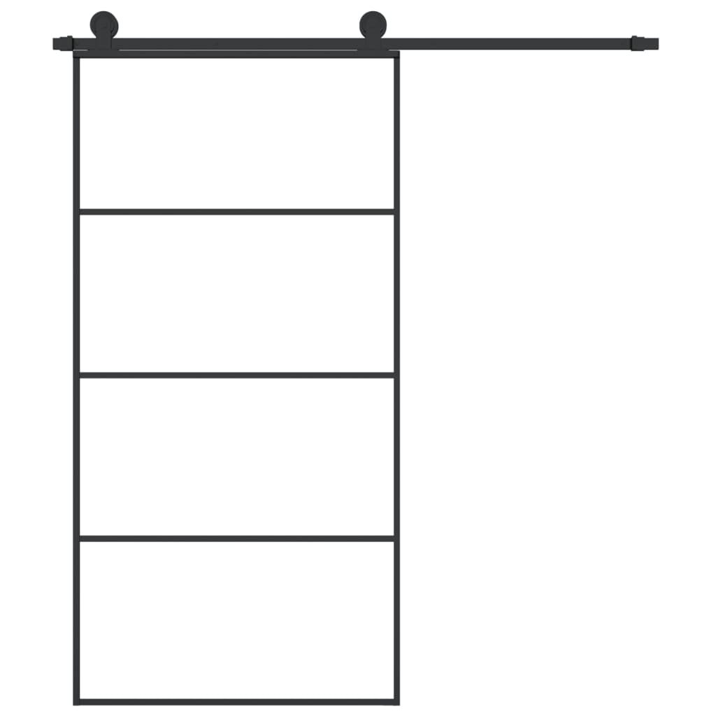 Skyvedør med monteringssett 102,5x205 cm ESG glass og aluminium