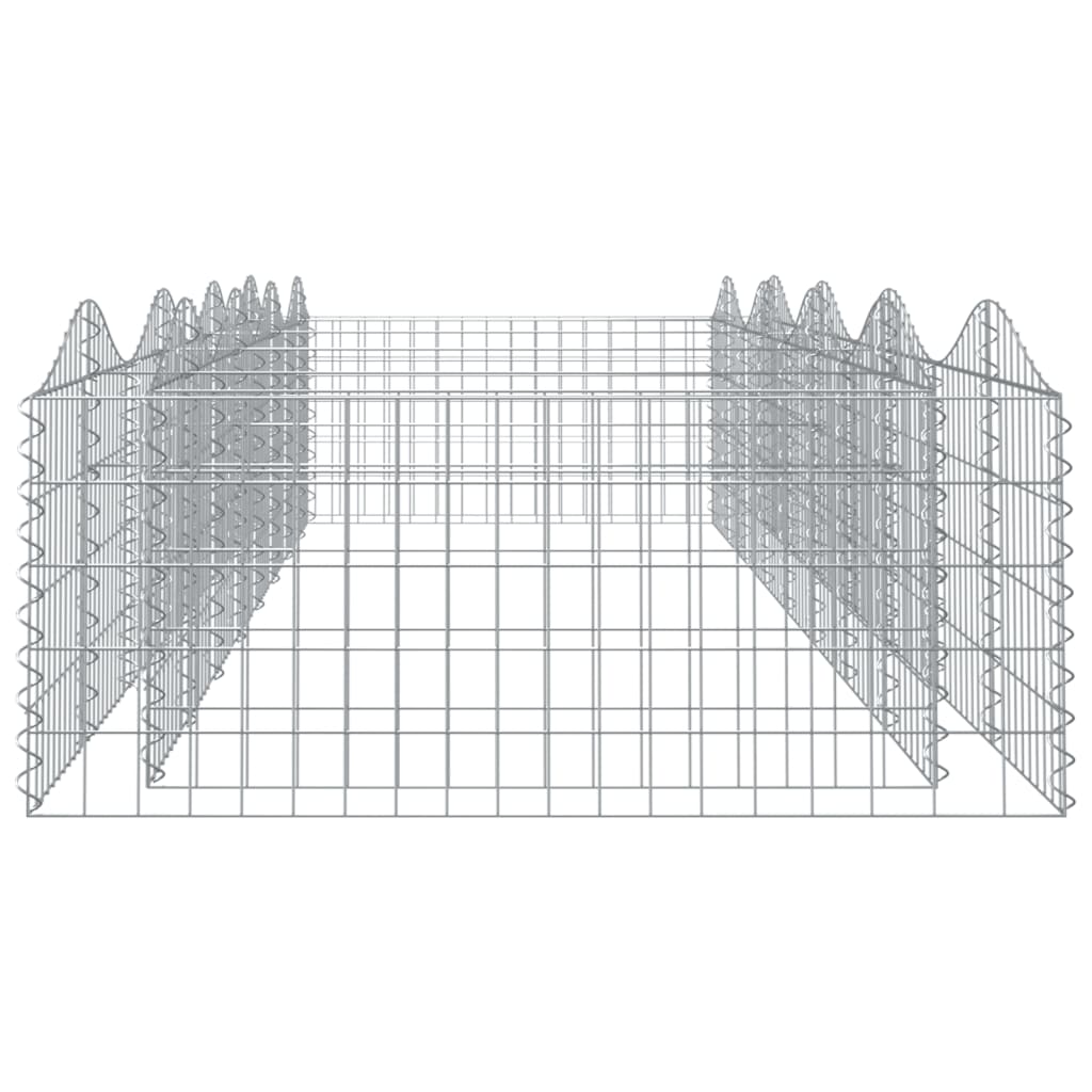 Buet gabion høybed 400x100x50 cm galvanisert jern