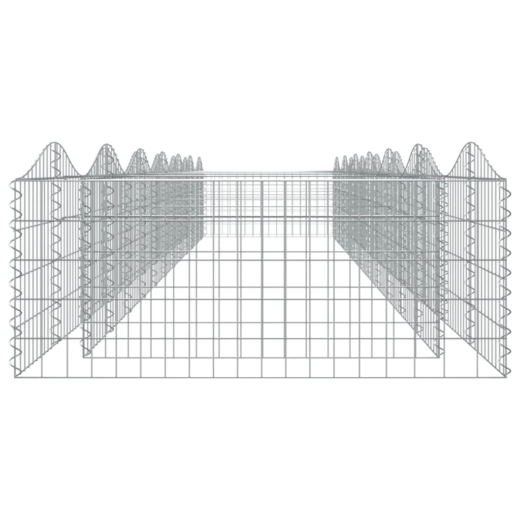 Buet gabion høybed 600x100x50 cm galvanisert jern