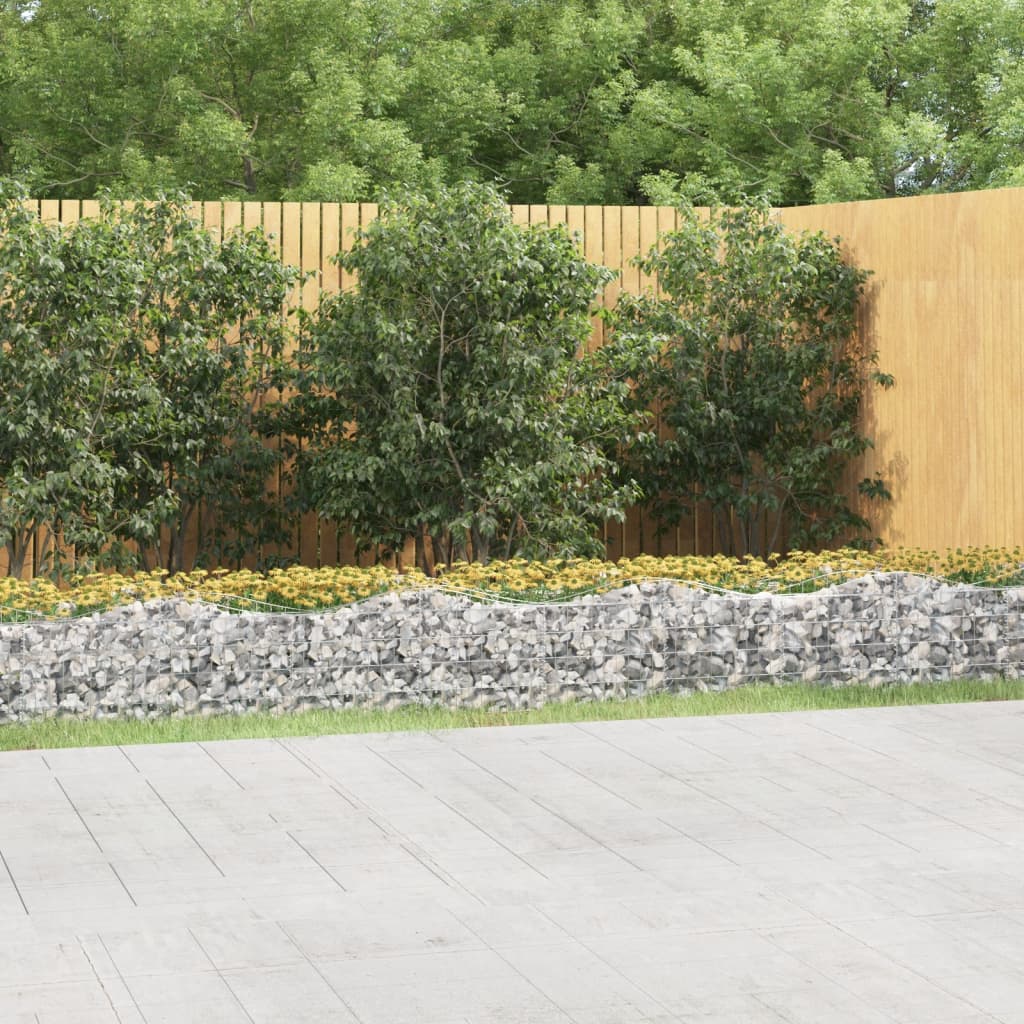 Buet gabion høybed 600x100x50 cm galvanisert jern