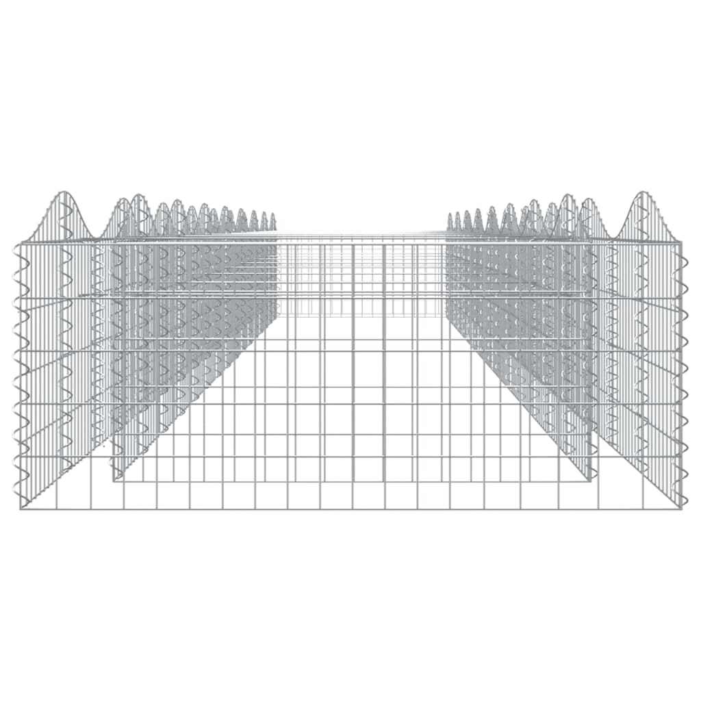 Buet gabion høybed 800x100x50 cm galvanisert jern